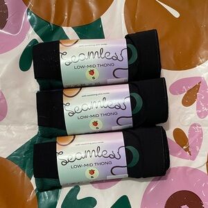 3 pairs Huha Low-Mid Thong - Black S